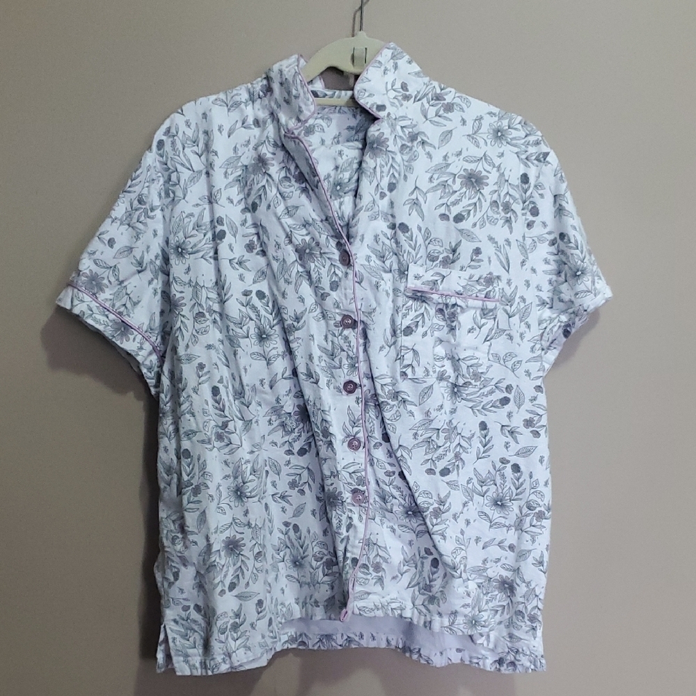 La Vie En Rose Botanical Print Pajama Top